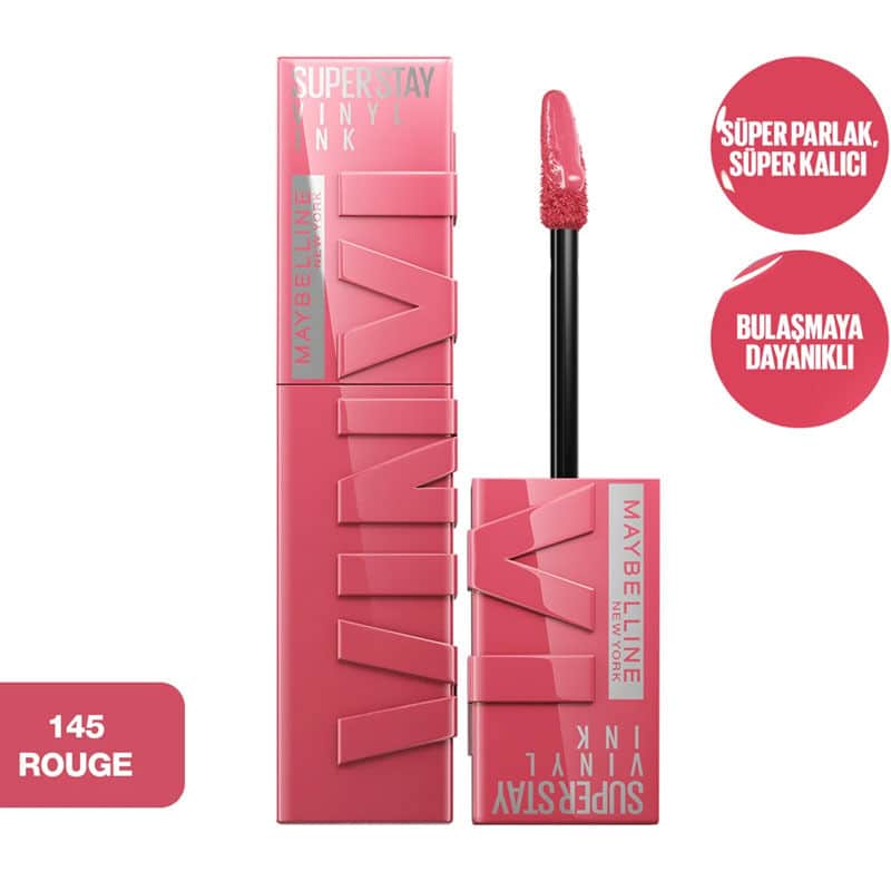 Maybelline New York Super Stay Vinyl Ink Liquid Glossy Lipstick - 145 rouge - 2