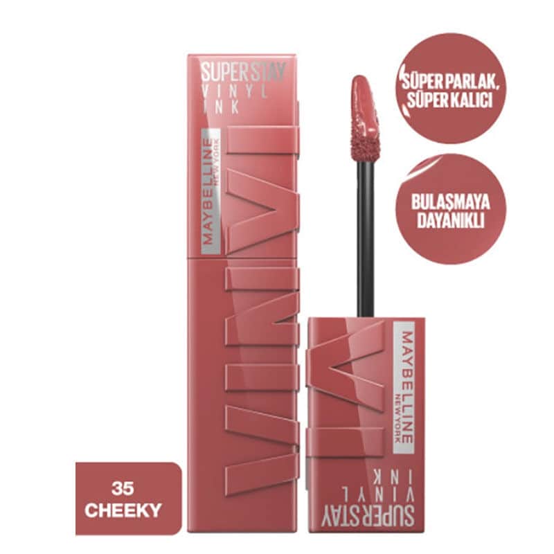 Maybelline New York Super Stay Vinyl Ink Long Lasting Liquid Glossy Lipstick 35 cheeky - 3