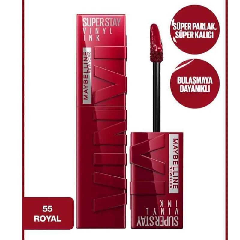 Maybelline New York Super Stay Vinyl Ink Long Lasting Liquid Glossy Lipstick 55 royal - 3
