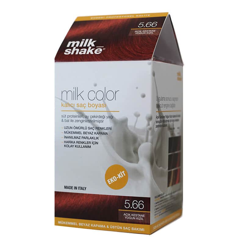 Milk Shake Milk Color Permanent Hair Dye 5.66 - Light Chestnut Intense Red - Eco Kit - 1