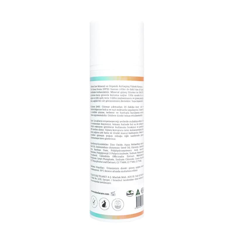 Minela Care Anti-aging Organic Mineral Filter Face Sun Cream Spf50+ 70 gr - 3