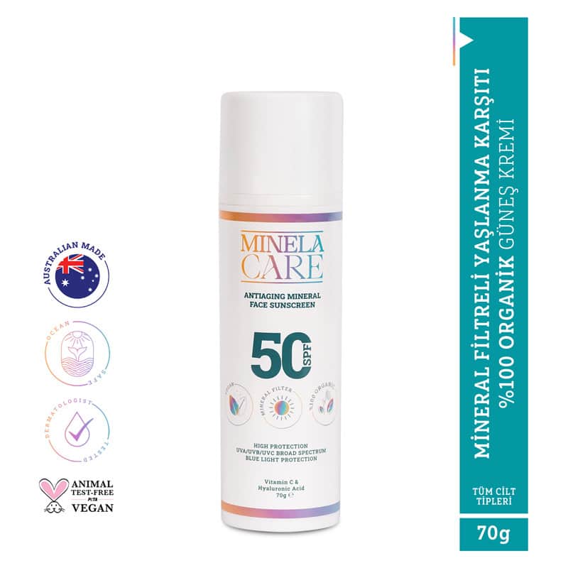 Minela Care Anti-aging Organic Mineral Filter Face Sun Cream Spf50+ 70 gr - 2