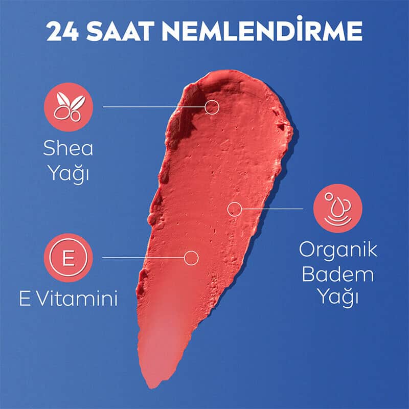 NIVEA Coral Tinted Lip Care Cream SPF30 with Vitamin E 4.8g - 4