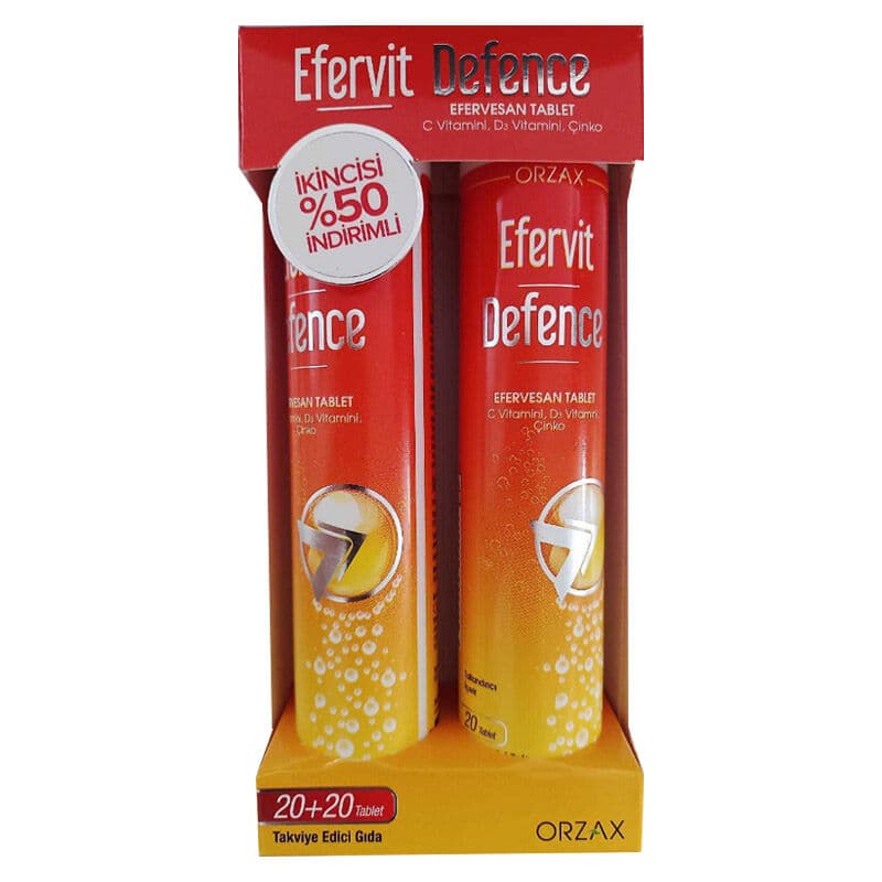 Orzax Efervit Defense Supplementary Food 20 x 2 effervescent Tablets