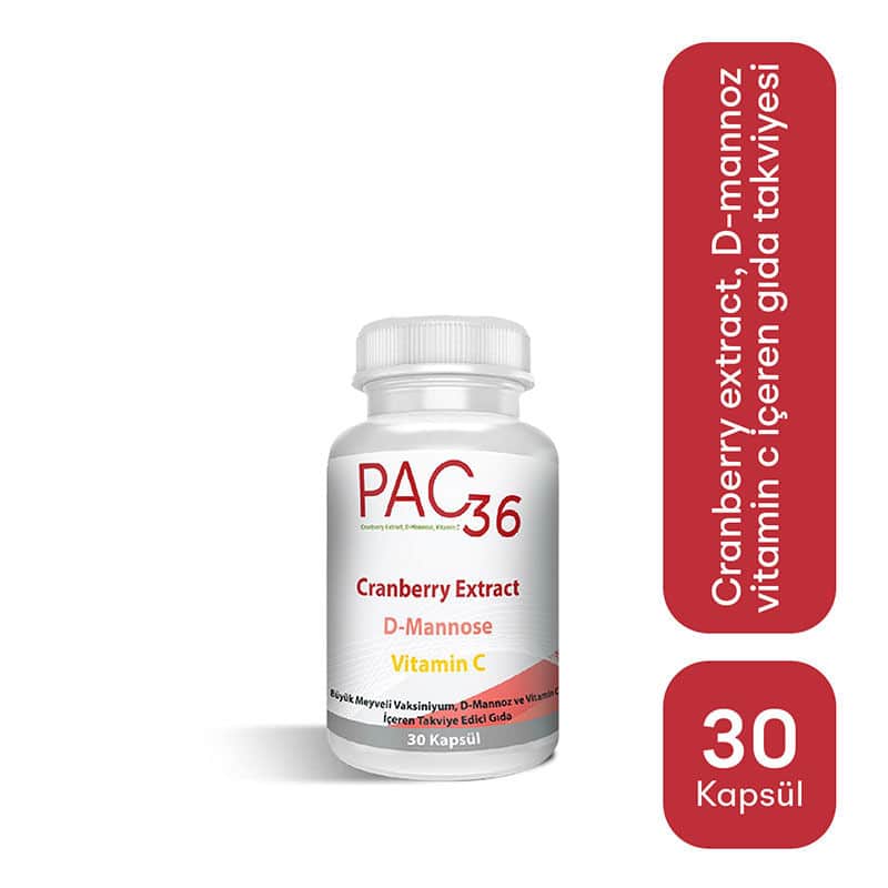 OTC İstanbul İlaç Pac 36 cranberry Extract D-mannose And Vitamin C 30 capsules - 2