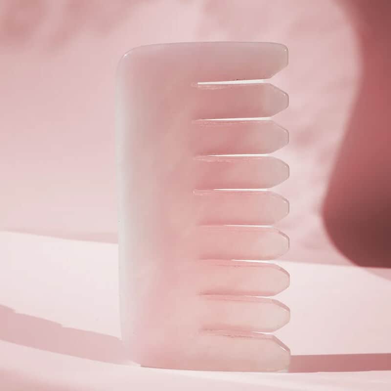 Pelcare Rose Quartz Crystal Hair Comb Massage Stone - 3