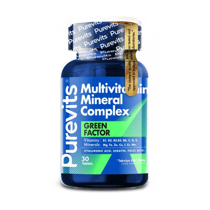 Purevits Green Factor Multivitamin Mineral Complex 30 tablets