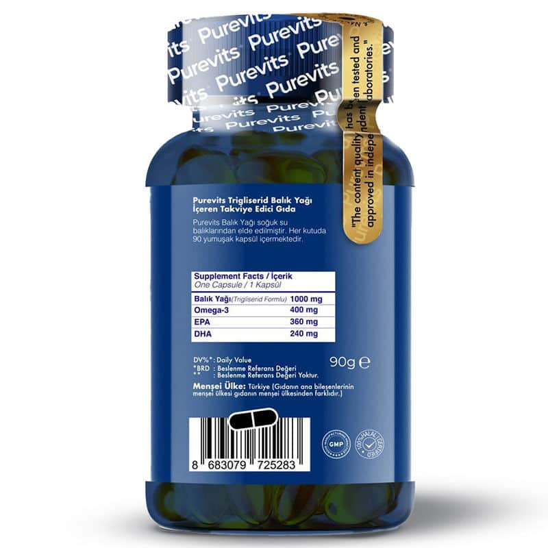 Purevits Omega-3 fish Oil Food Supplement 90 capsules - 2