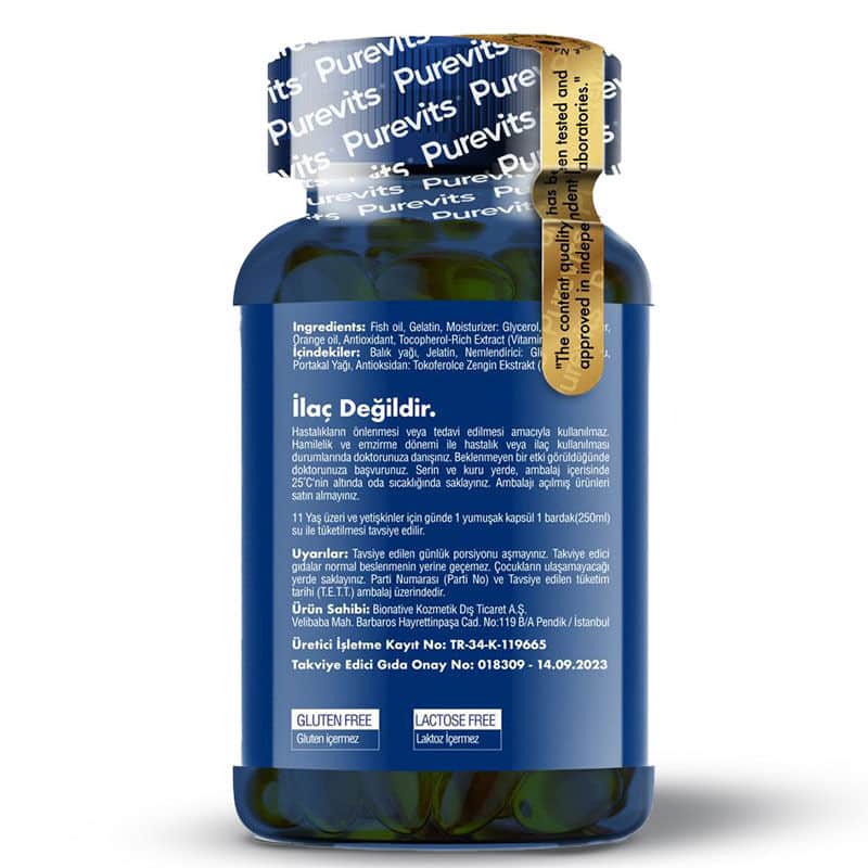 Purevits Omega-3 fish Oil Food Supplement 90 capsules - 4