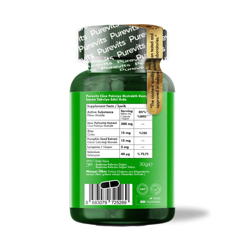 Purevits Saw Palmetto Complex 60 vegan Capsules - 3