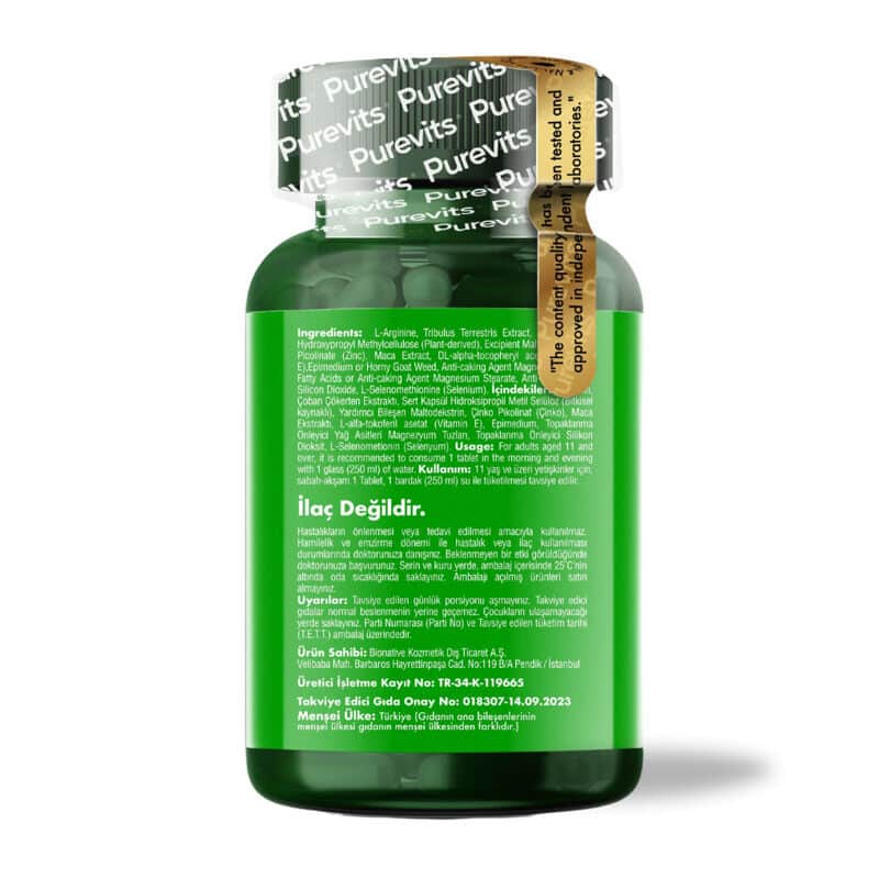 Purevits Tribulus Formen Coplex 60 vegan Capsules - 4