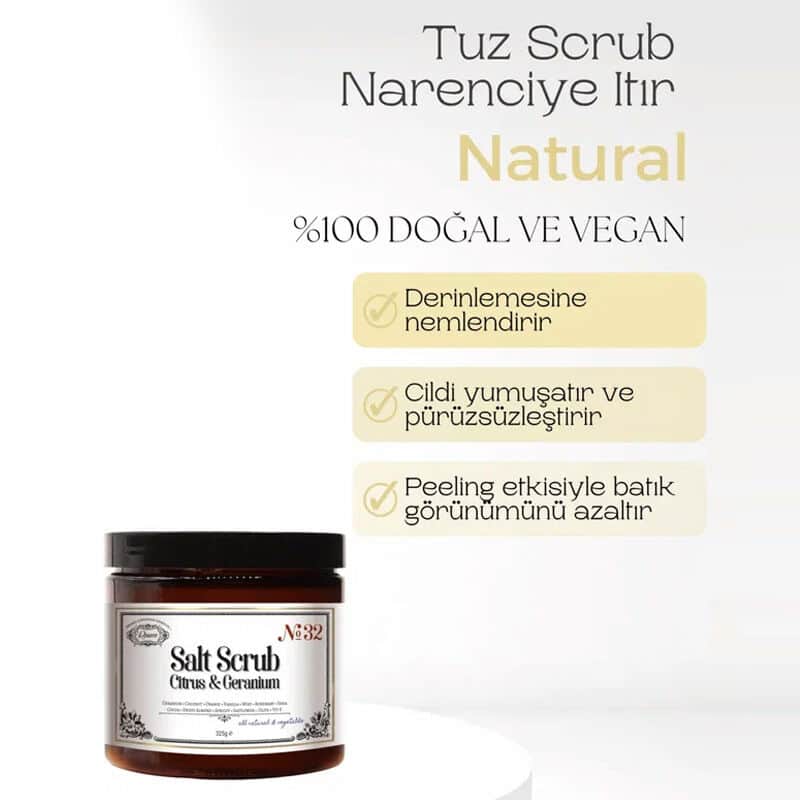 Rosece R32 salt Scrub Citrus Geranium - Natural Spa Peeling Purifier 325 gr - 2