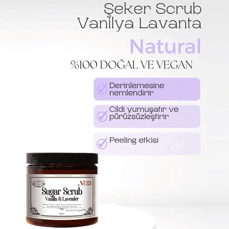 Rosece R33 sugar Scrub Vanilla Lavender | Natural Aha Purifying Peeling 260 gr - 2