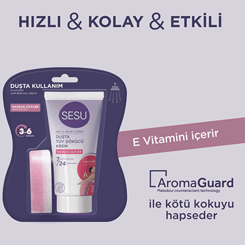 Sesu In-shower Hair Removal Cream Sensitive 150 ml - 2