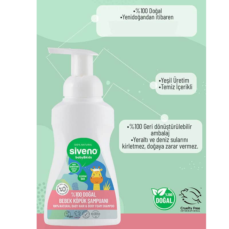 Siveno Natural Baby Foam Shampoo 250 ml - 3