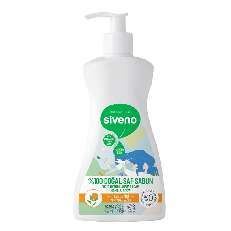 Siveno Orange Oil Natural Liquid Soap For Hands And Body 300 ml