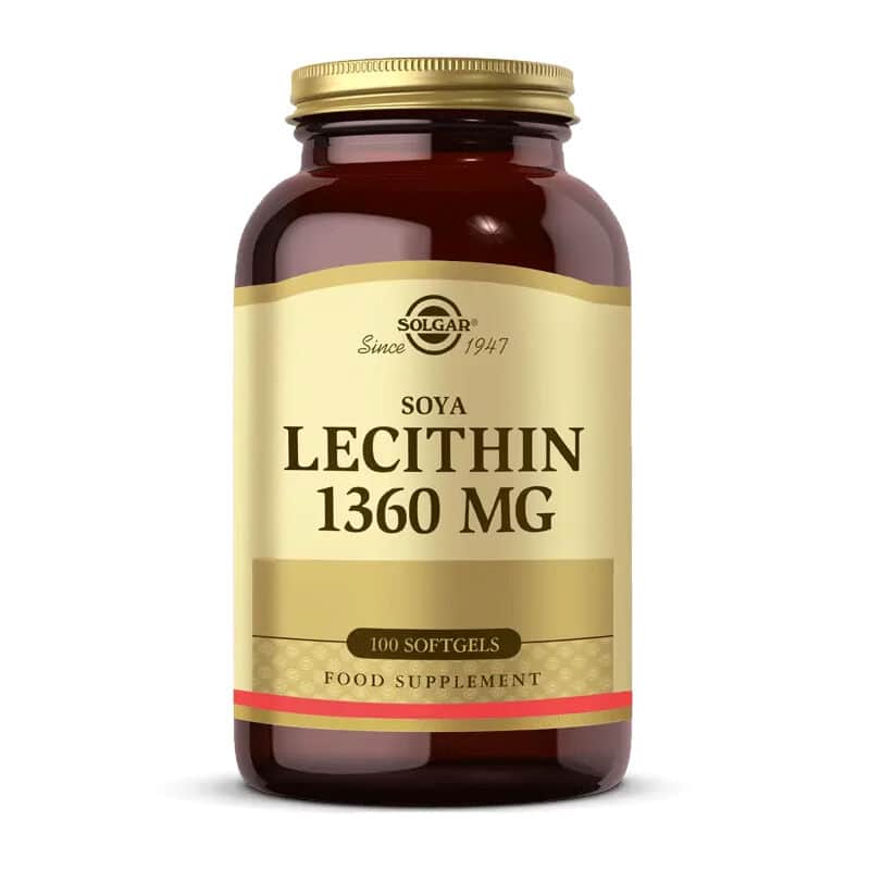 Solgar Lecithin 1360mg - 100 Soft Gel Capsules for Health - 1
