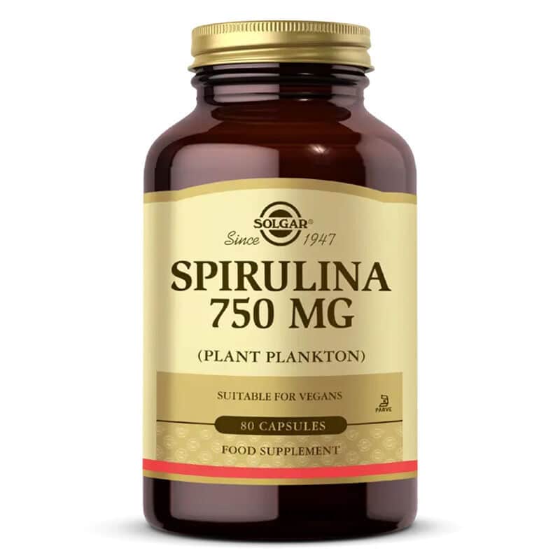Solgar Spirulina 750 Mg - 80 Capsules for Energy & Wellness - 1