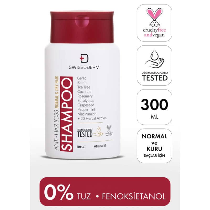 Swissoderm Anti Hair Loss Shampoo 300 ml - Normal Dry Hair Type - 2