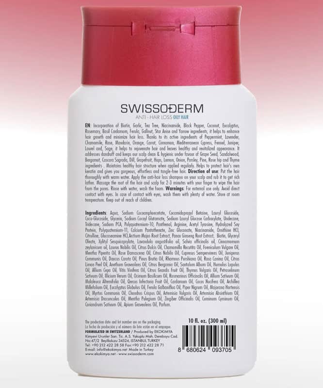 Swissoderm Anti Hair Loss Shampoo 300 ml - Oily Hair Type - 3
