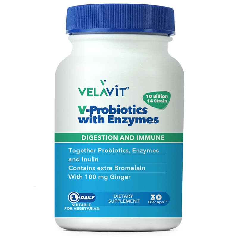 Velavit V-probiotics Enzymes Food Supplement 30 capsules