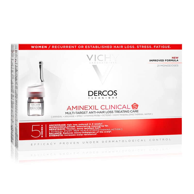 Vichy Dercos Aminexil Clinical 5 21 x6 ml - Anti Hair Loss Serum For Women - 1