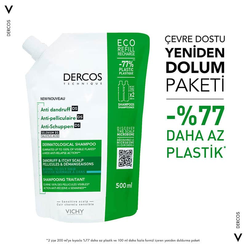 Vichy Dercos Anti Dandruff Anti Dandruff Shampoo 500 ml - Normal And Oily Hair - 2