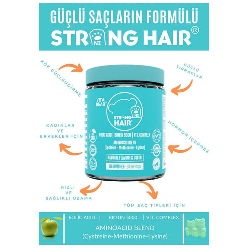 Vita Bear Strong Hair Gummy Vitamin 60 pcs - 2