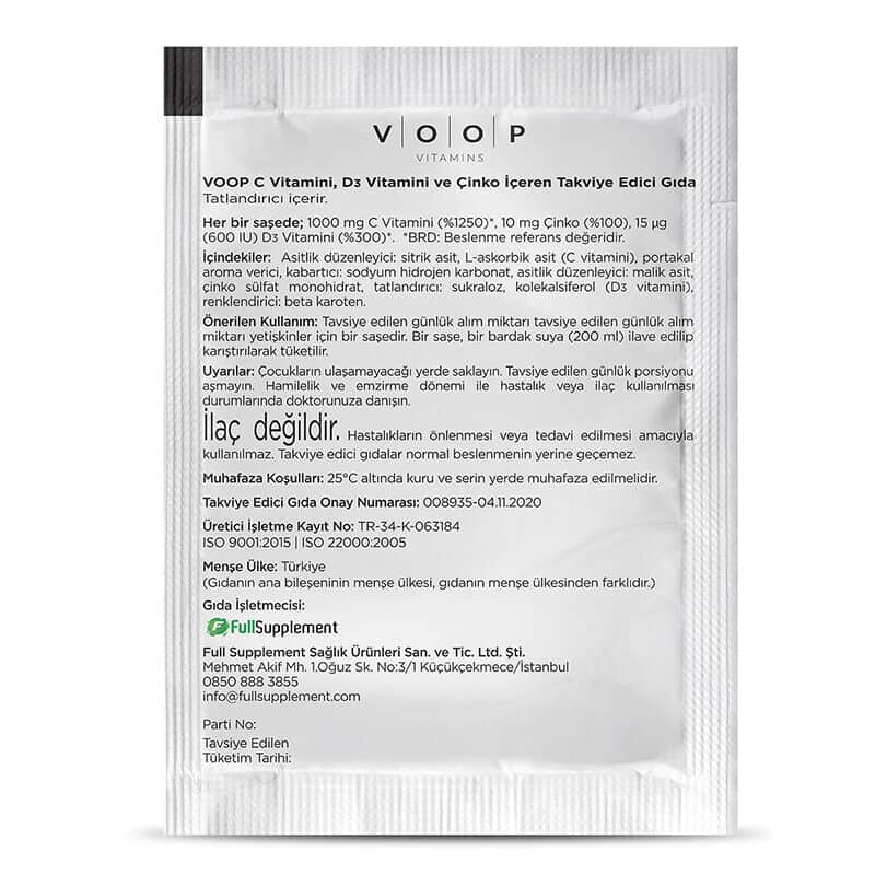 Voop Food Supplement Containing Vitamin C, Zinc And Vitamin D3 20 chassis - 3