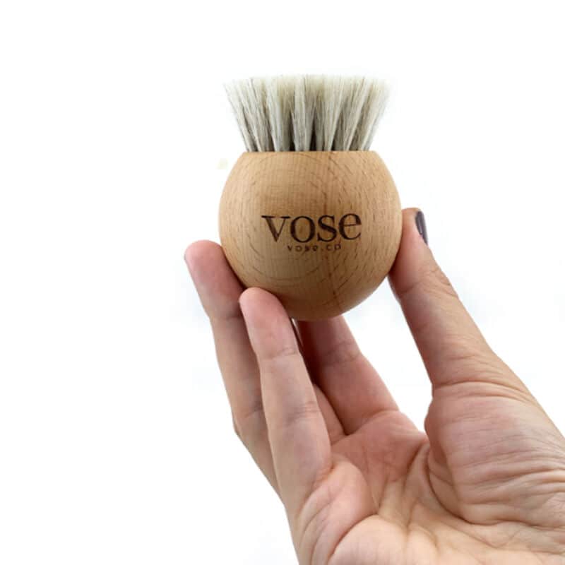 Vose 100% Natural Horse Hair Facial Care Brush - White - 3