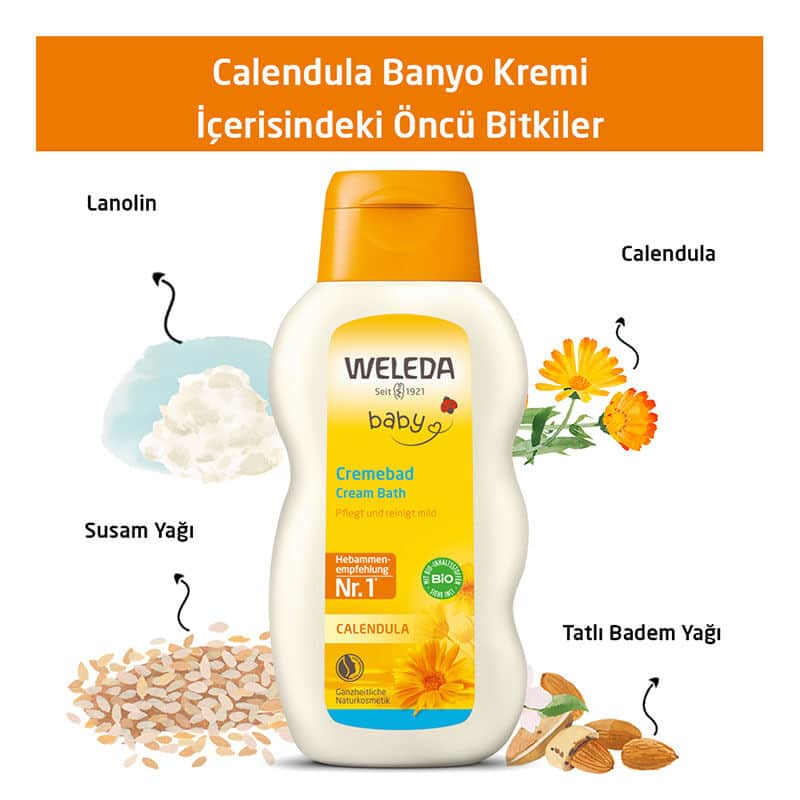 Weleda Calendula Organic Cleansing And Moisturizing Bath Cream 200 ml - 4