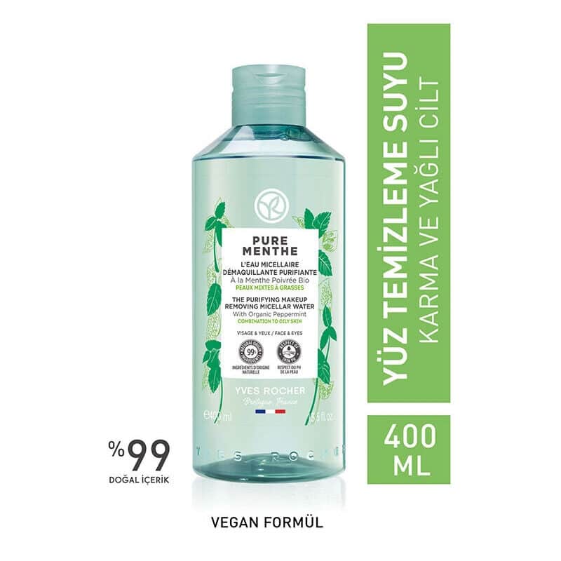 Yves Rocher Pure Menthe Purifying Face And Make-up Remover Water 400 ml - 2