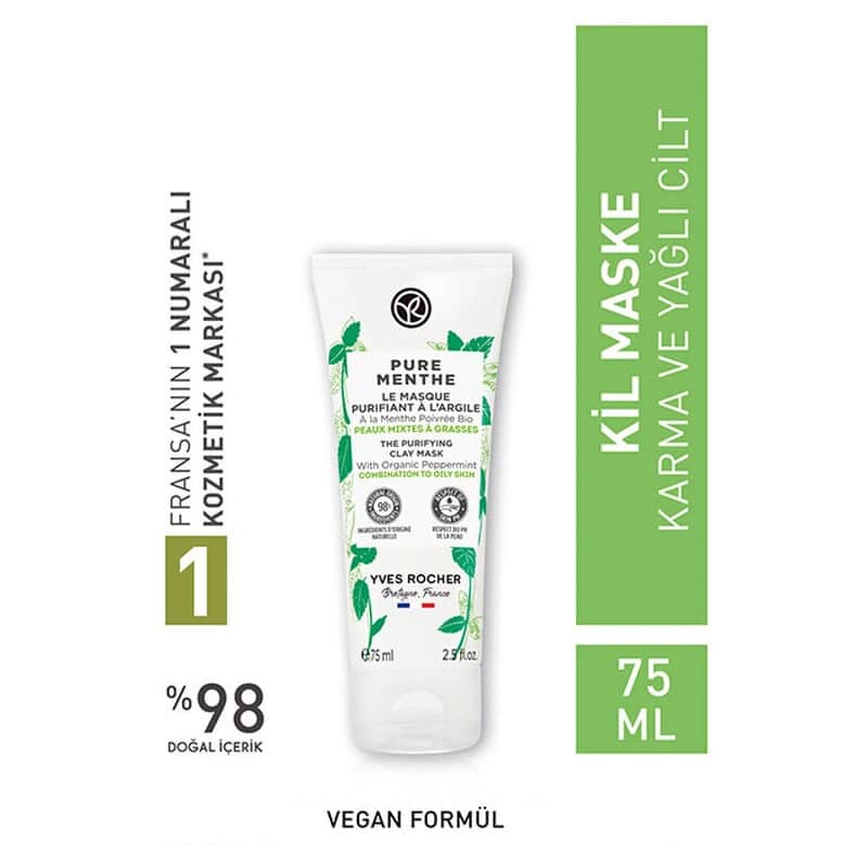 Yves Rocher Pure Menthe Mattifying Clay Mask 75 ml - 2