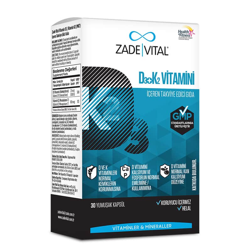 Zade Vital Vitamin D3 k2 30 soft Capsules - 1
