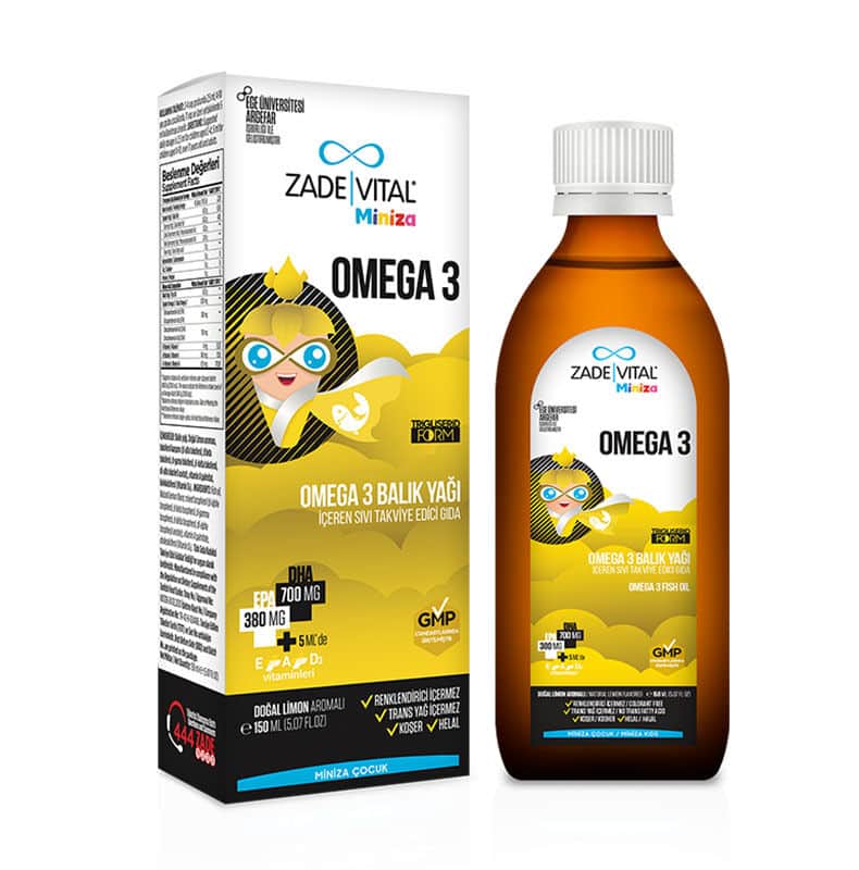 Zade Vital Miniza Omega 3 - Liquid Food Supplement Containing Fish Oil 150 ml - 1