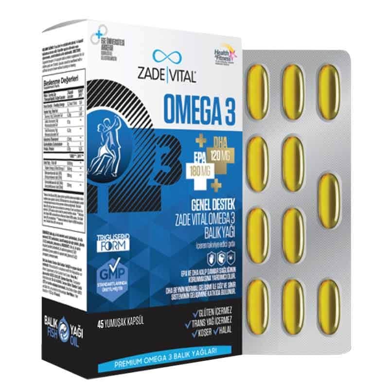 Zade Vital Premium Omega 3 fish Oil 45 capsules - 1
