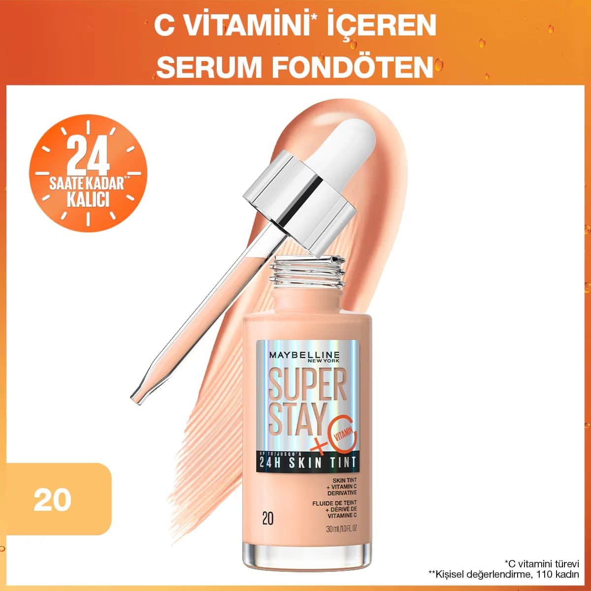 Maybelline Super Stay 24 h Skin Tint Foundation 30 ml - 20