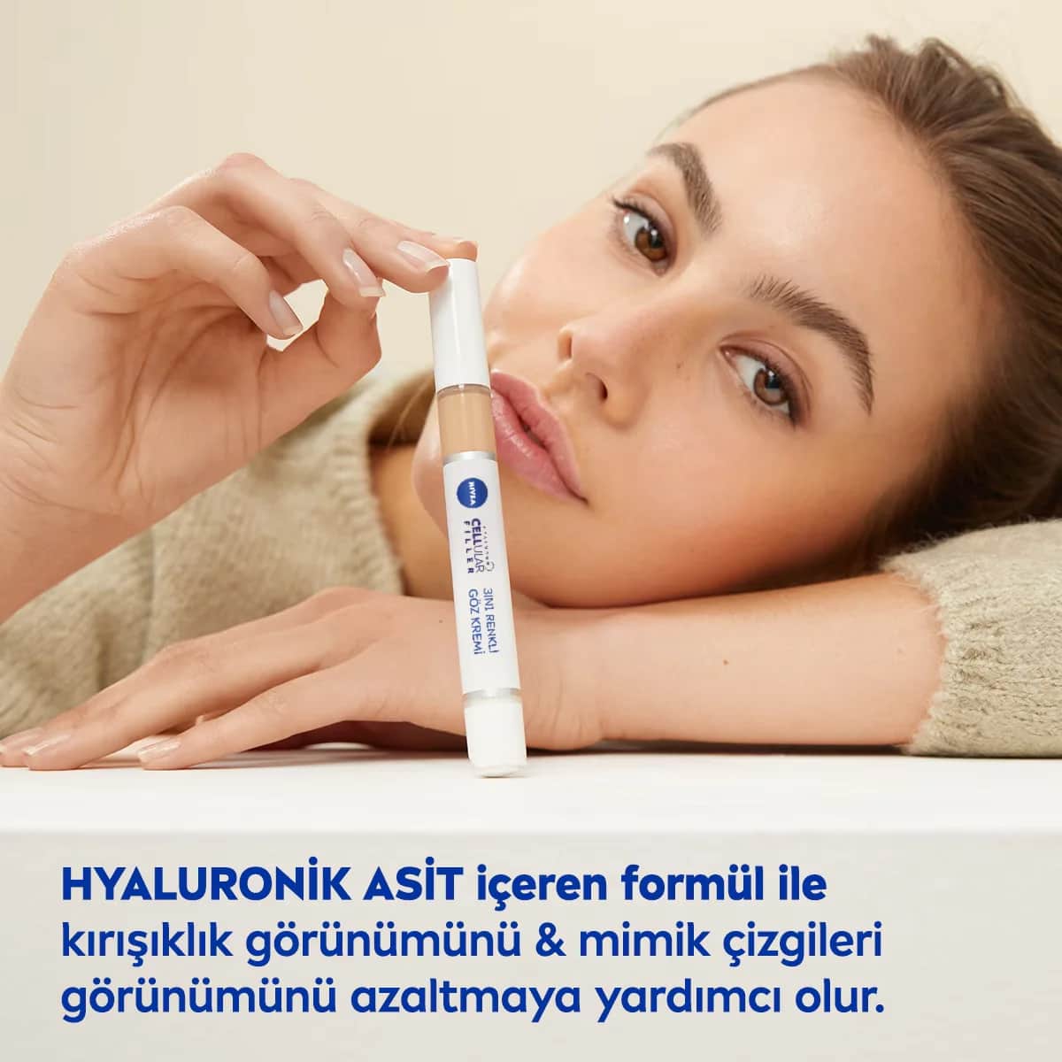 Nivea Dark Circle Concealer Eye Care Cream Hyaluron Cellular Filler 15 ml Medium Tone
