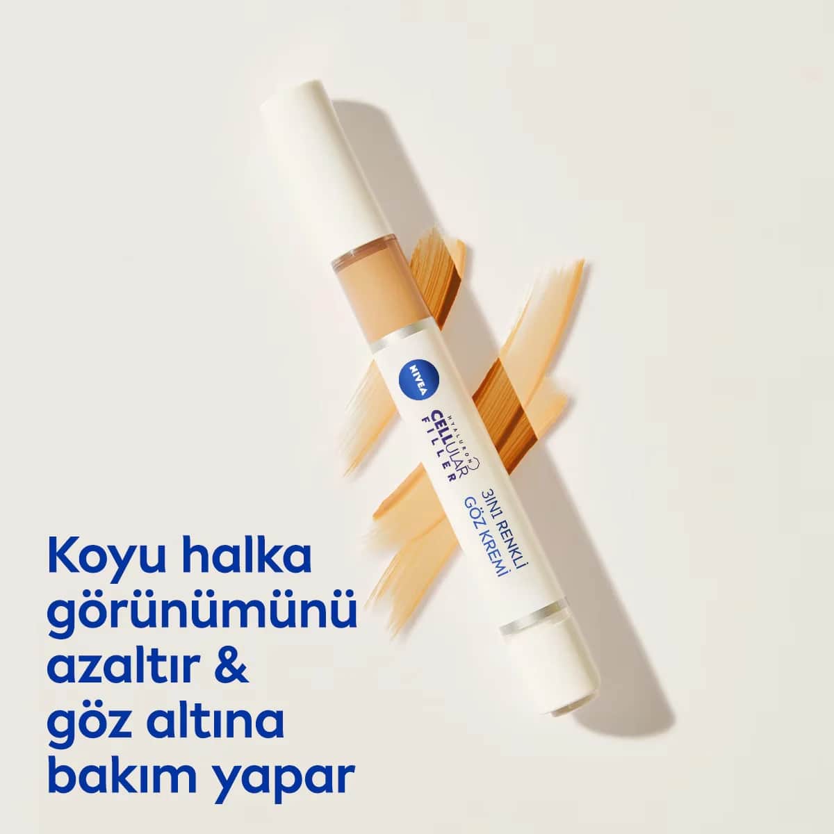 Nivea Dark Circle Concealer Eye Care Cream Hyaluron Cellular Filler 15 ml Medium Tone