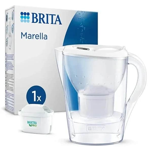 Brita Filtered Water Purification Pitcher Marella Cool White 2.4 lt