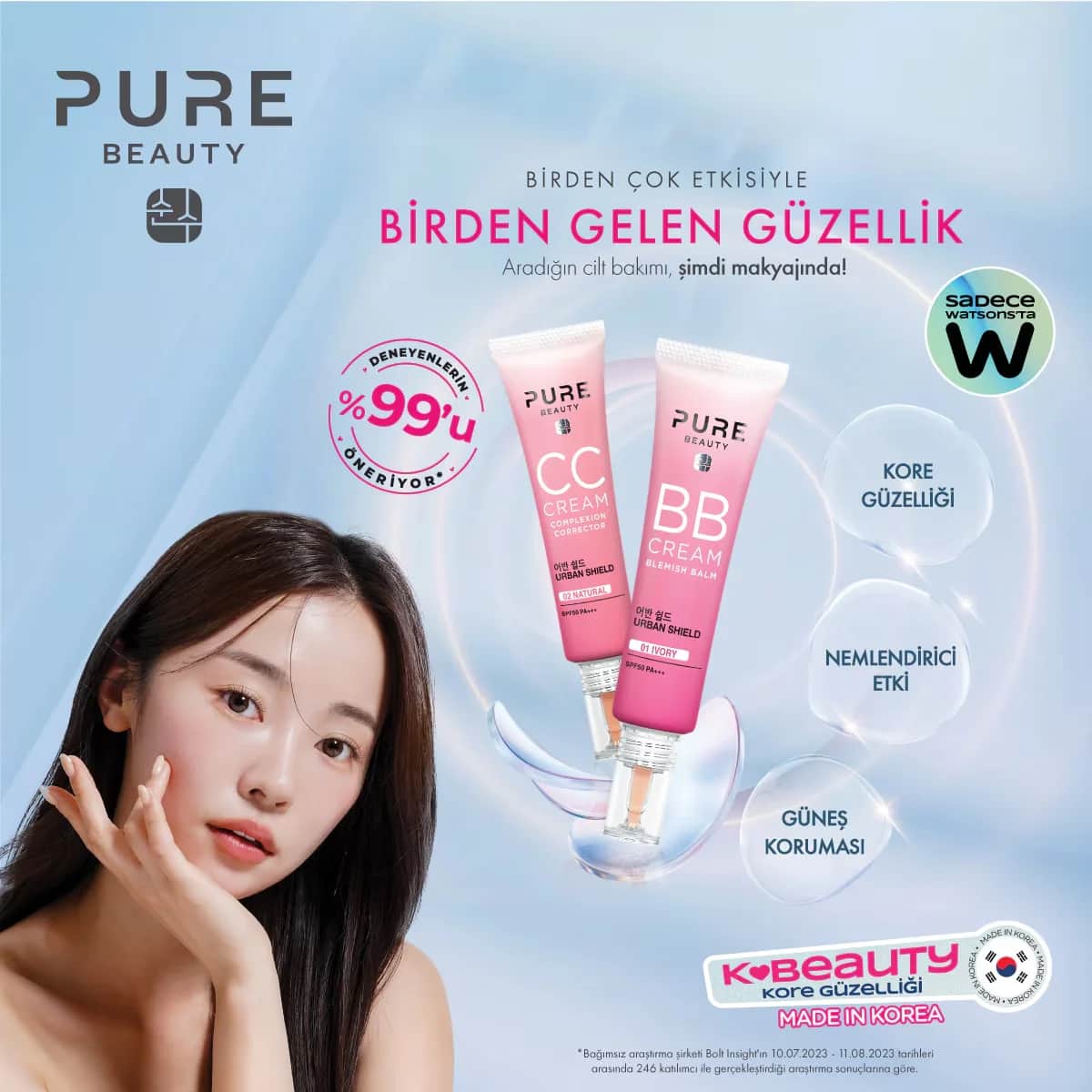 Pure Beauty cc Cream Spf50 pa+++ Natural 30 ml