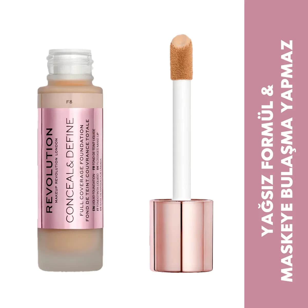 Revolution Conceal & Define Foundation F8
