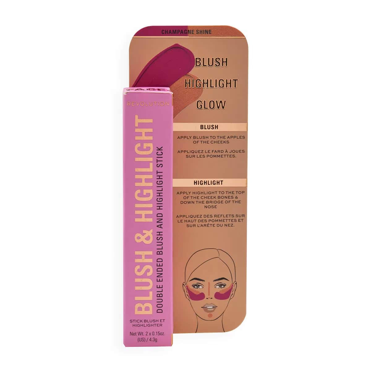 Revolution Blush And Highlight Stick Champagne