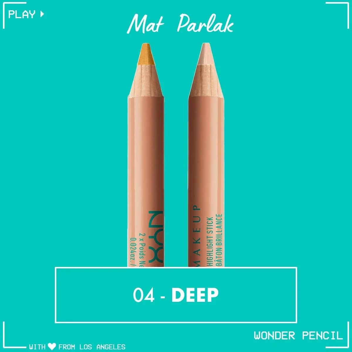 Nyx Professional Makeup Wonder Pencil Double-sided Highlighter & Concealer Pencil Deep
