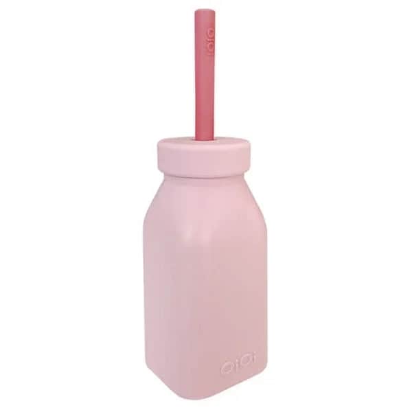 Oioi Bottle Straw 6 months+ Pinky Pink Velvet Rose