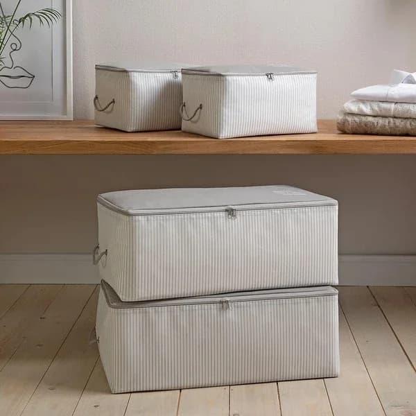 Ocean Home Set Of 4 gray Color Stuff & Things Storage Bag