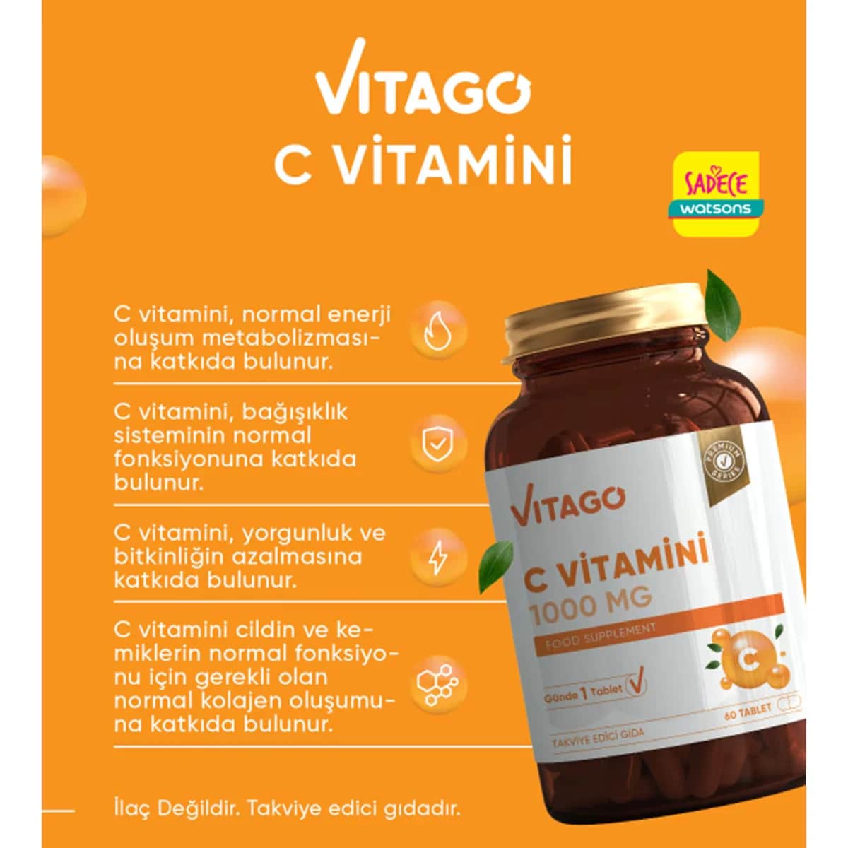 Vitago Vitamin C 1000 mg Tablets 60's