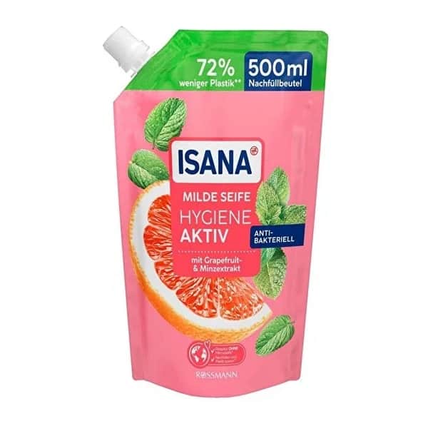 Isana Replacement Liquid Soap Hygiene Active Grapefruit 500 ml