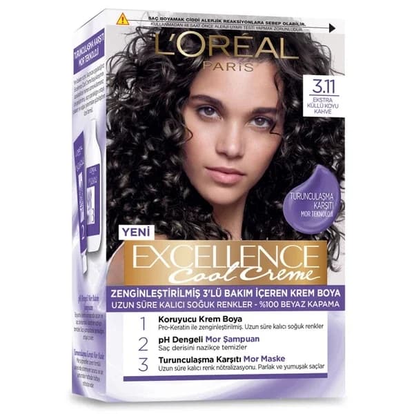 L'Oréal Paris Excellence Cool Creme Hair Dye 3.11 extra Ashy Dark Brown