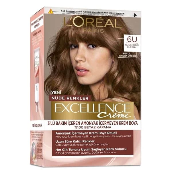 L'Oréal Paris Excellence Creme Nude Colors Hair Dye - 6 u Nude Dark Auburn